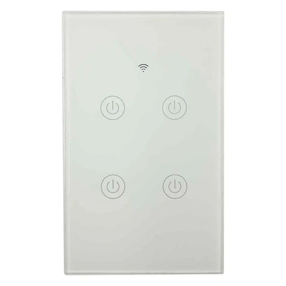 Interruptor Táctil Inteligente WiFi 4 Botones Blanco – Smart Home Panamá