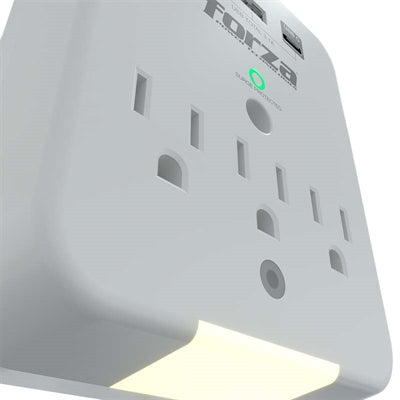 Forza FWT-331USBC - Protector de Voltaje, 3 Salidas, 2 Puertos USB-A y 1 USB-C, 110V, 15A, 490 Joules