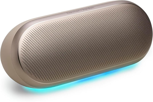 Harman Kardon Luna 2 - Altavoz Inalámbrico Portátil, Bluetooth, Iluminación Ambiental, Dorado