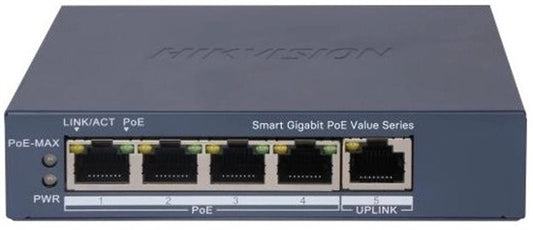 Switch PoE Inteligente Hikvision DS-3E1505P-EI 4 Puertos Gigabit 10Gbps – Panamá