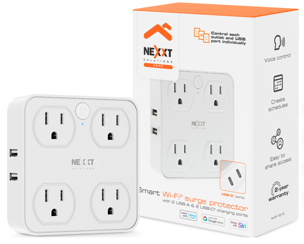 Regleta Inteligente WiFi Nexxt 4 Tomas + USB-A/USB-C – Protector Sobretensión Panamá