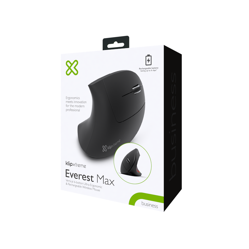 Klip Xtreme Everest Max KMW-850 Mouse inalámbrico vertical ergonómico