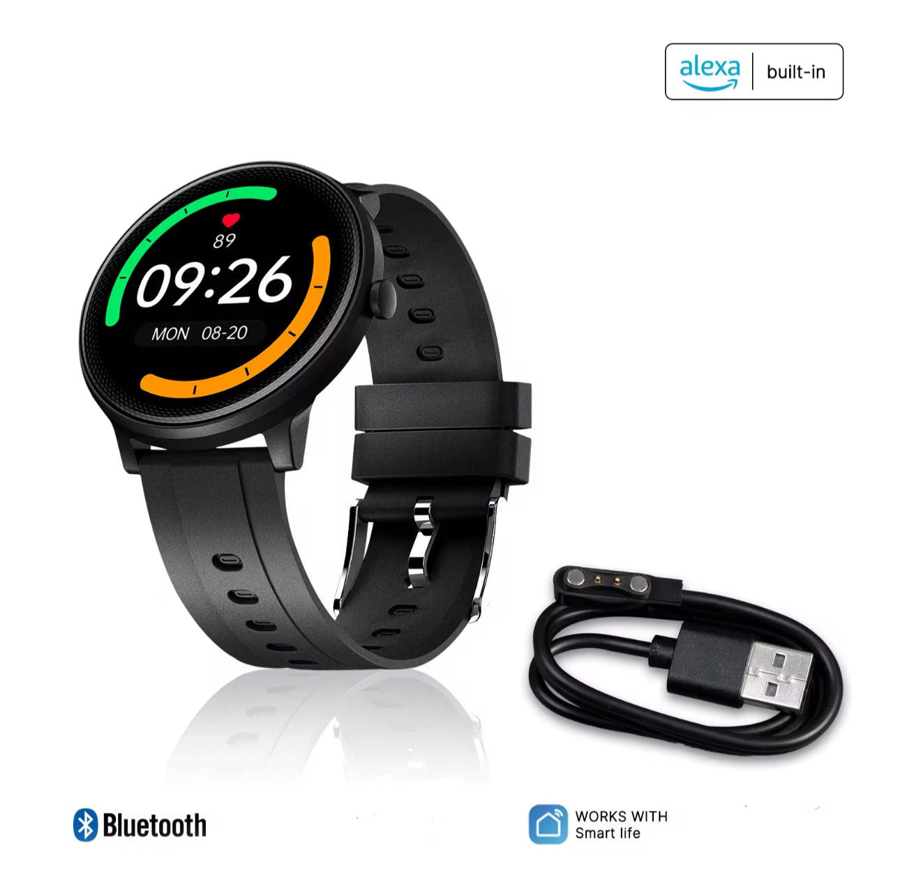 Smartwatch V15S Redondo con Alexa Integrada
