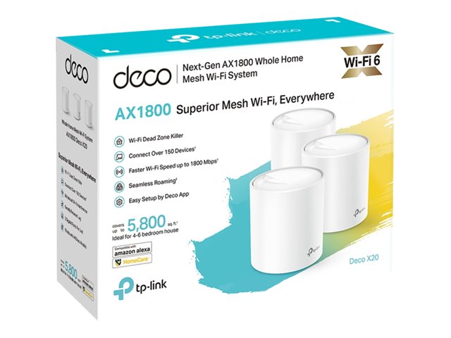 TP-LINK Deco X20 - Sistema Wi-Fi - (3 enrutadores) 1GbE
