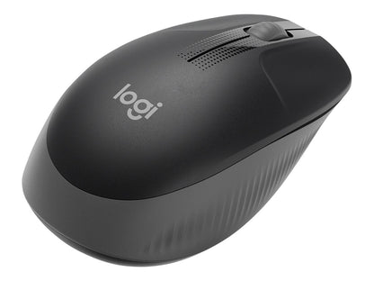 Logitech M190 - Ratón - óptico - 3 botones - inalámbrico - receptor inalámbrico USB - carbón