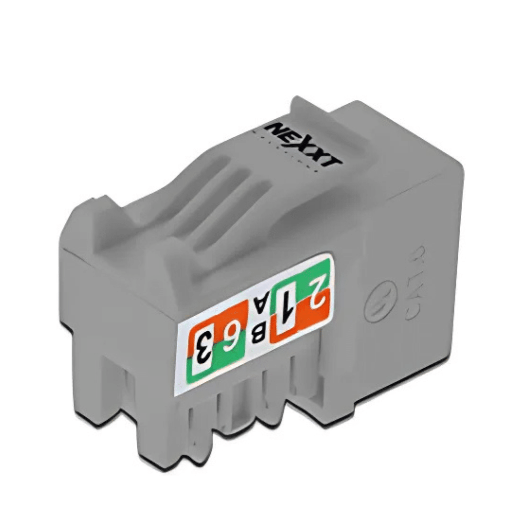 Módulo Keystone Jack RJ45 Cat6 Sin Blindaje Tipo 110 Gris – Red Estructurada Panamá