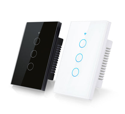 Interruptor Táctil Inteligente WiFi 3 vias Negro – Alexa Panamá
