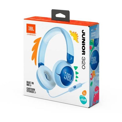 Audífonos JBL JR320 Con Cable, 3.5mm, 20 Hz - 20 kHz, Azul