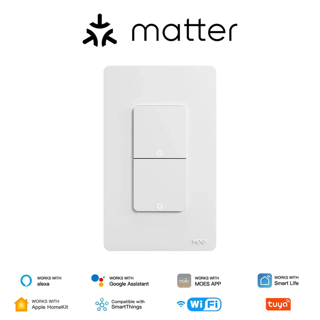 Interruptor Inteligente 2 vias blanco matter wifi - MOES