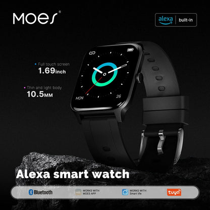 Smartwatch Cuadrado con Alexa Integrada MOES GT5S – Fitness Panamá