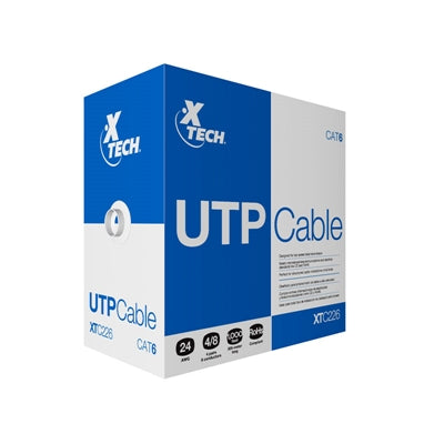 Cable Cat6 UTP Xtech XTC-226 305m Gris – Red Gigabit Estructurada Panamá